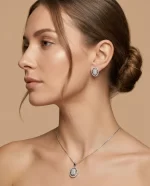 Vintage Lace Diamond Pendant Set - Image 2