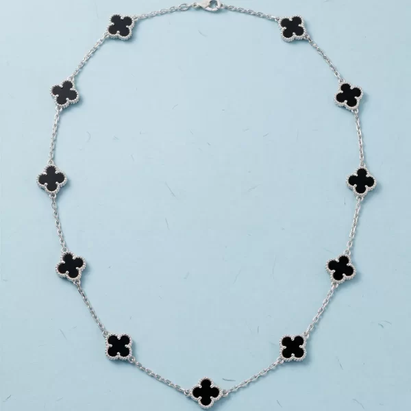 Noir Clover Station Necklace