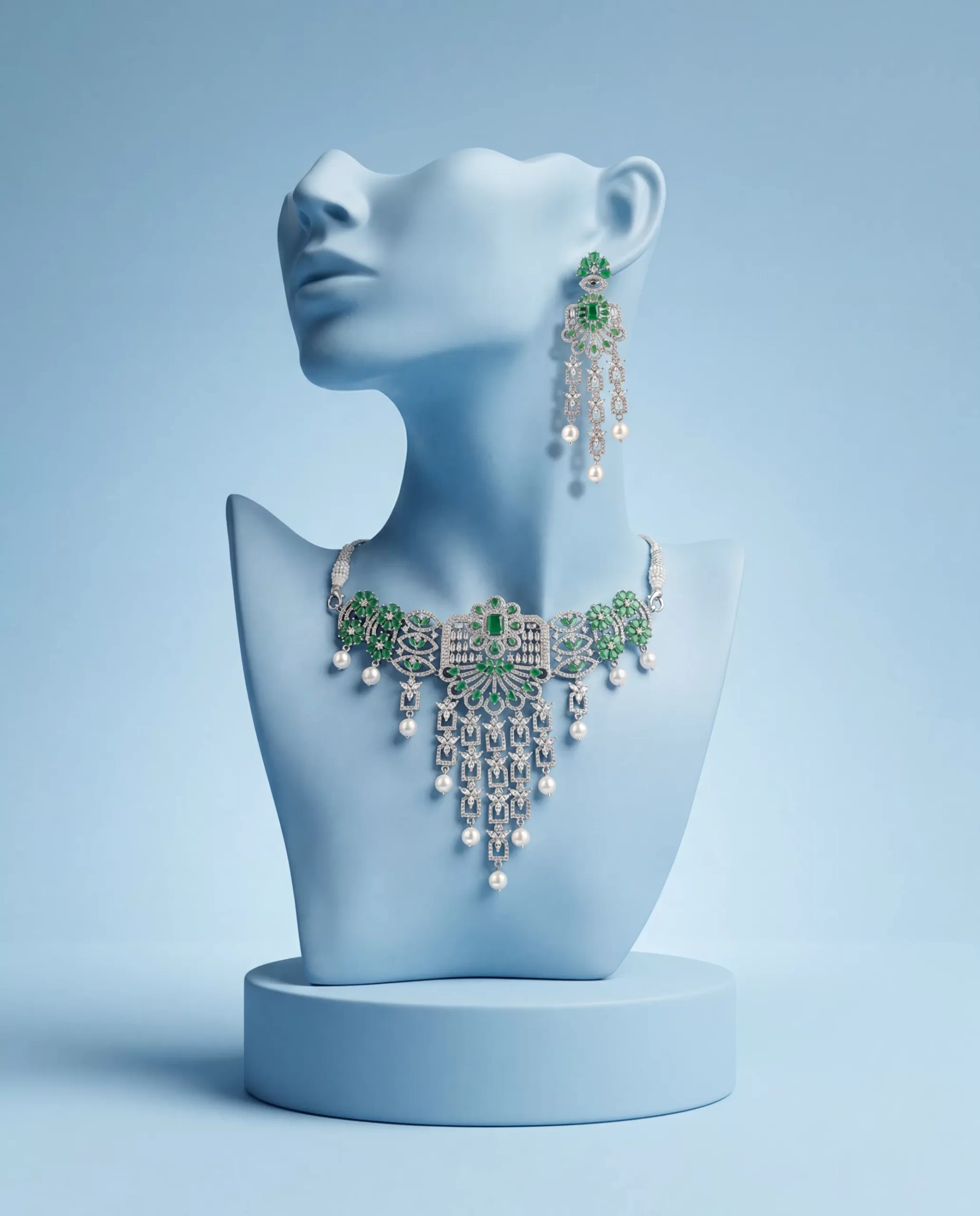 VJ35.1-1.webp Emerald Pearl Royal Choker Set - Image 1