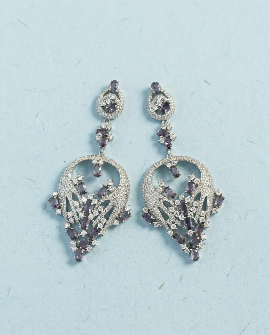 VJ43.1 Amethyst Aura Earrings - Image 1