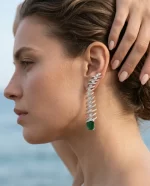 Emerald Wave Earrings - Image 2