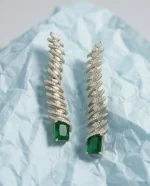 Emerald Wave Earrings - Image 3